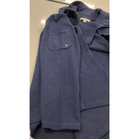 Women's Coldwater Creek 1/4 Zip Sweater 1X - 16W-18W Navy Knit Double Collared - Picture 9 of 9